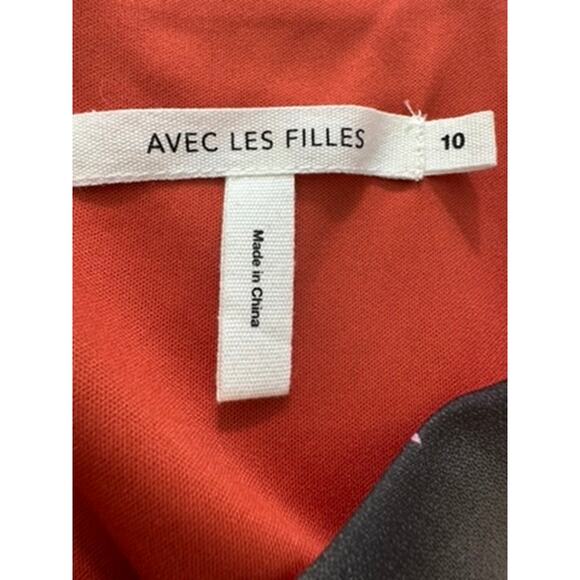 "AVEC LES FILLIES" ORANGE W/BLACK FLORAL SUNDRESS SZ 10 FAIRY BEACH BOHO RUFFLES - Picture 9 of 12